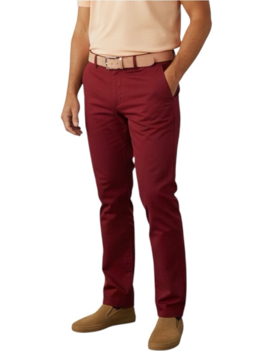 Haggar Pants 40x29 Classic Fit Maroon Flat Front Pockets